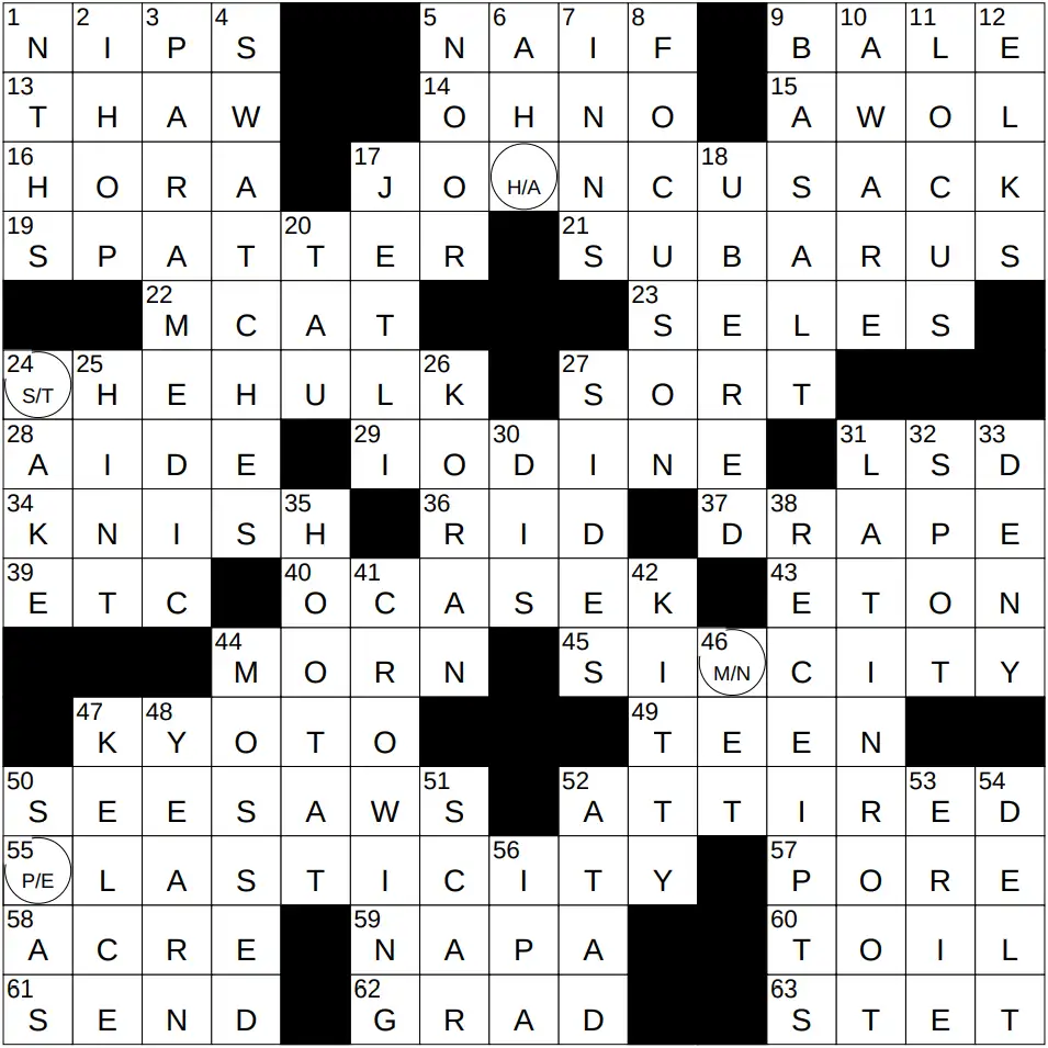 NYT Crossword Answers 03-20-2025