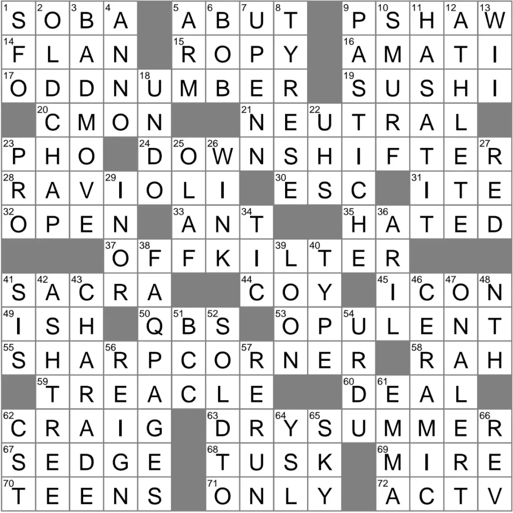 LA Times Crossword 2 Oct 25, Thursday