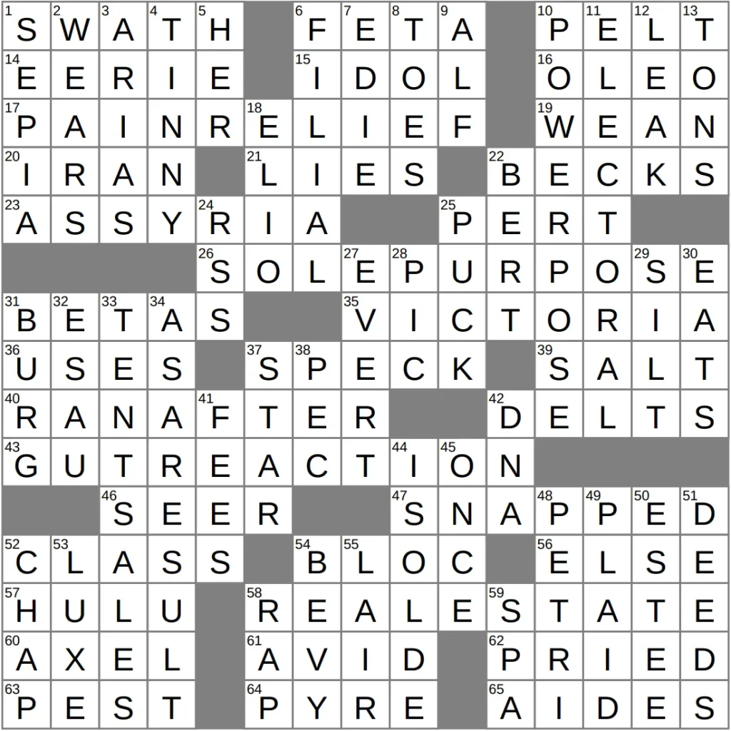 LA TIMES CROSSWORD answers 3 JUL 26, FRIDAY LA TIMES CROSSWORD answers 3 JUL 26, FRIDAY